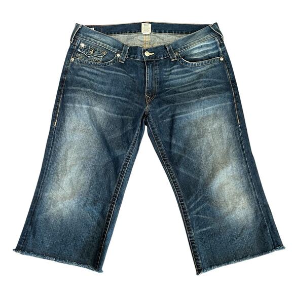 True‎ Religion Jeans Men's "Billy" Size 42 Y2K Distressed Cropped VTG Vintage - Picture 1 of 11
